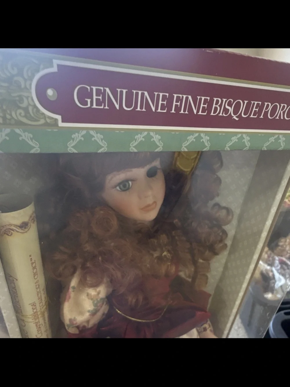 Classic Treasures Burgundy & Cream Porcelain Dress Doll